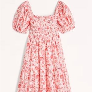 Smocked Bodice Poplin Midi Dress